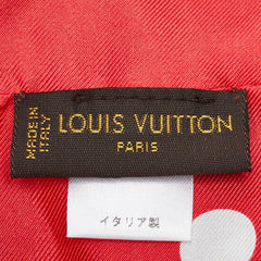 ルイ ヴィトン レオパード ドット 水玉 スカーフ スヌード M74607 レッド ネイビー シルク レディース LOUIS VUITTON 【中古】