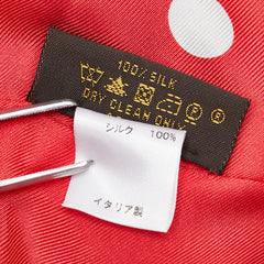 ルイ ヴィトン レオパード ドット 水玉 スカーフ スヌード M74607 レッド ネイビー シルク レディース LOUIS VUITTON 【中古】