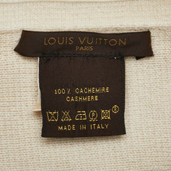 ルイ ヴィトン マフラー アイボリー カシミヤ レディース LOUIS VUITTON 【中古】