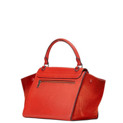 セリーヌ トラぺーズ ハンドバッグ ショルダーバッグ 2WAY レッド レザー スウェード レディース CELINE 【中古】