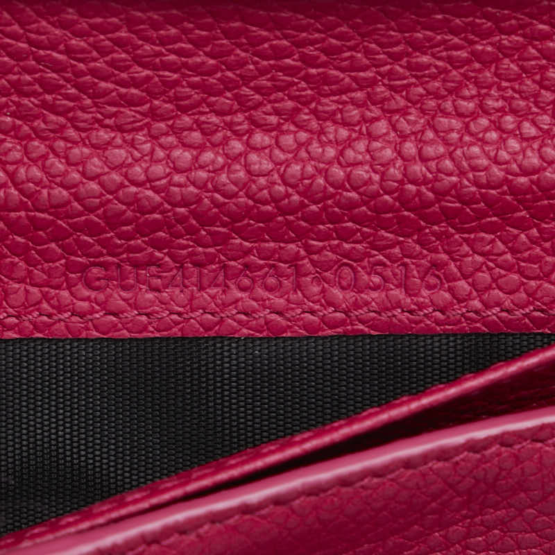 サンローラン ロゴ 二つ折り財布 ピンク レザー レディース SAINT LAURENT 【中古】