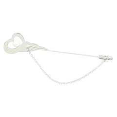 タサキ パール ハート モチーフ ピンブローチ SV925 シルバー 真珠 レディース TASAKI 【中古】