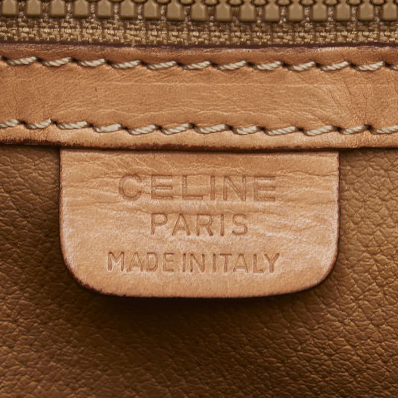 セリーヌ マカダム ショルダーバッグ ブラウン PVC レザー レディース CELINE 【中古】