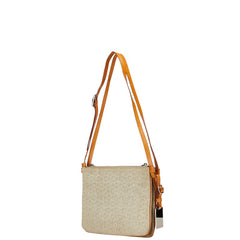 セリーヌ Cマカダム ショルダーバッグ ベージュ ブラウン スウェット レディース CELINE 【中古】