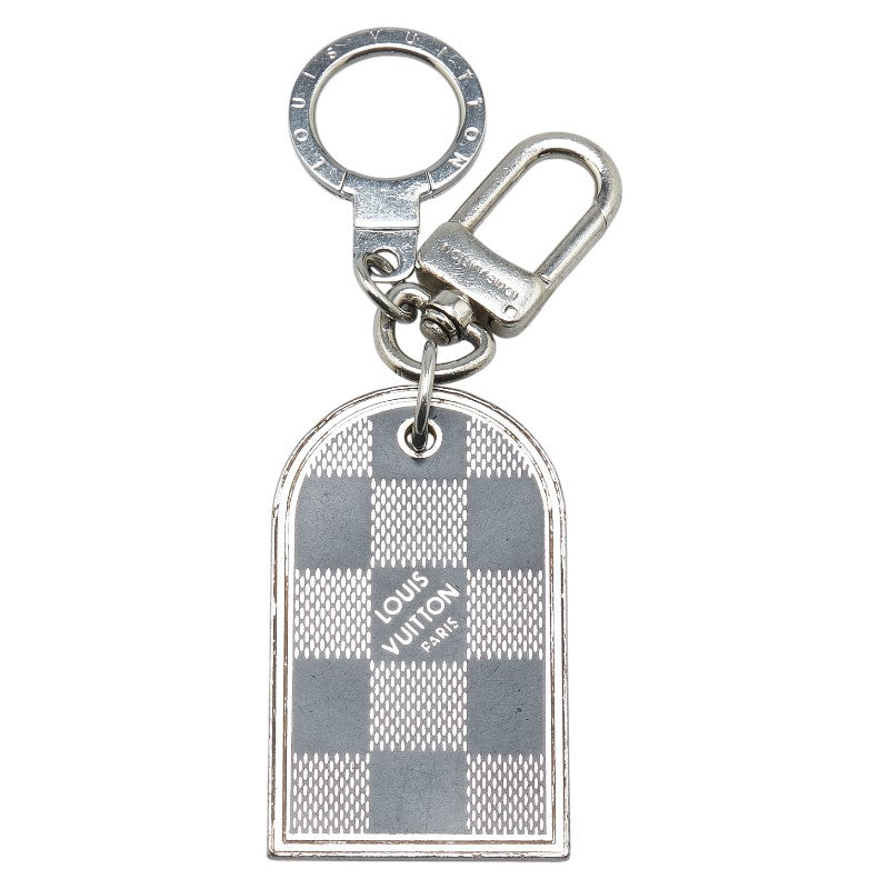 ルイ ヴィトン ダミエ ポルト クレ ポルト アドレス チャーム キーリング M65770 シルバー ブラック メタル メンズ LOUIS VUITTON 【中古】