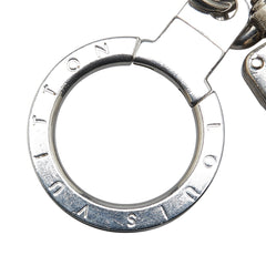 ルイ ヴィトン ダミエ ポルト クレ ポルト アドレス チャーム キーリング M65770 シルバー ブラック メタル メンズ LOUIS VUITTON 【中古】