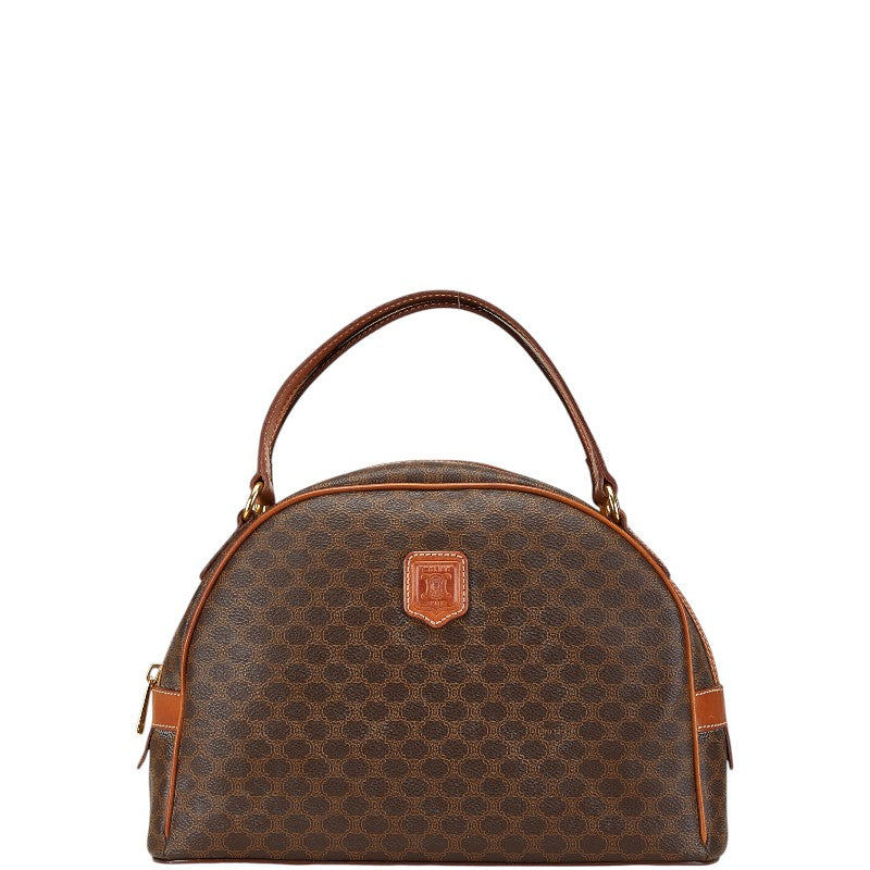 セリーヌ マカダム ハンドバッグ ブラウン PVC レザー レディース CELINE 【中古】