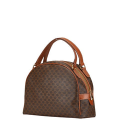 セリーヌ マカダム ハンドバッグ ブラウン PVC レザー レディース CELINE 【中古】