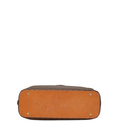 セリーヌ マカダム ハンドバッグ ブラウン PVC レザー レディース CELINE 【中古】