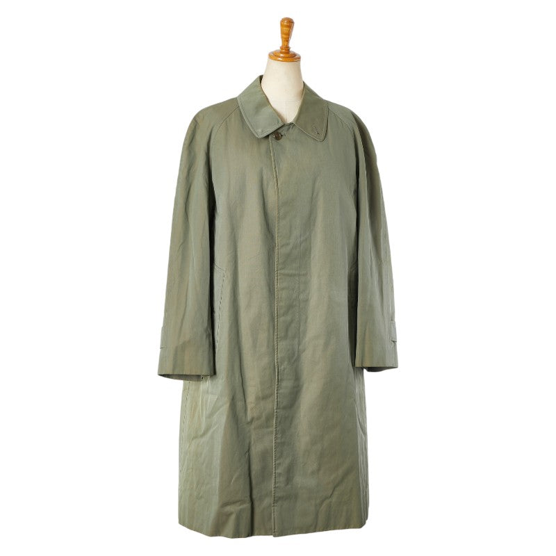 バーバリー チェック ステンカラーコート バルマカーンコート カーキ コットン メンズ BURBERRY 【中古】