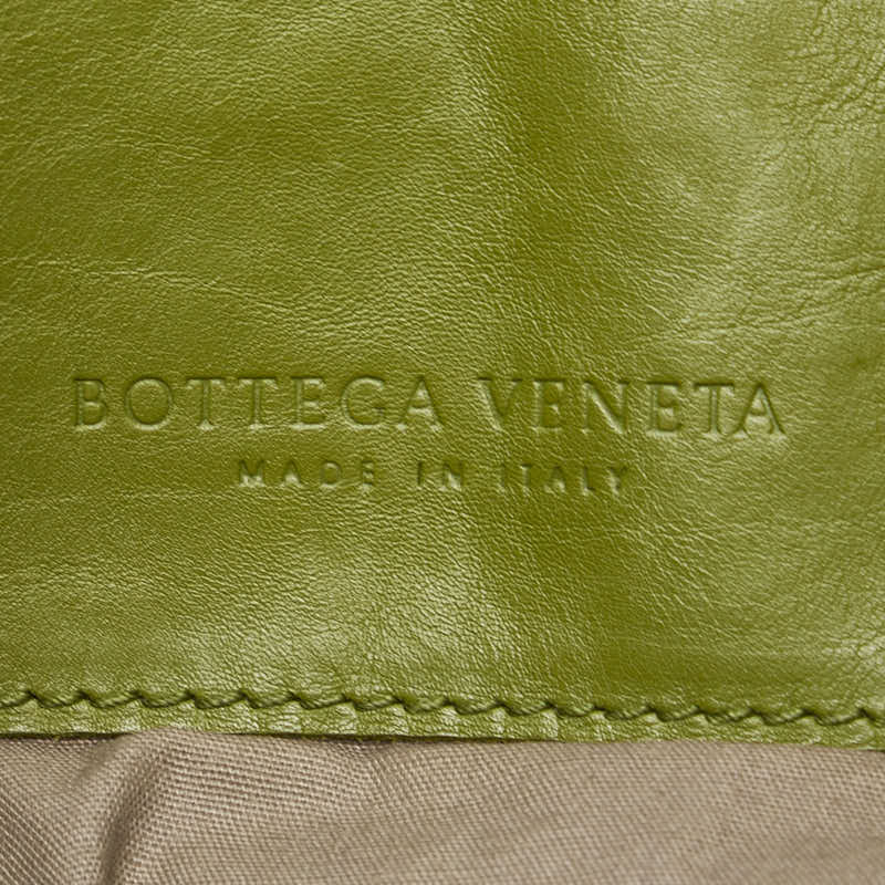 ボッテガヴェネタ イントレチャート 斜め掛け ショルダーバッグ グリーン レザー レディース BOTTEGAVENETA 【中古】