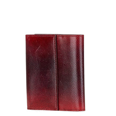 グッチ パイソン 二つ折り財布 ワインレッド レザー レディース GUCCI 【中古】