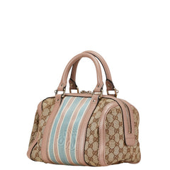 グッチ GGキャンバス ミニボストンバッグ ショルダーバッグ 2WAY 269876 ピンク ベージュ キャンバス レザー レディース GUCCI 【中古】