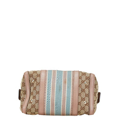 グッチ GGキャンバス ミニボストンバッグ ショルダーバッグ 2WAY 269876 ピンク ベージュ キャンバス レザー レディース GUCCI 【中古】