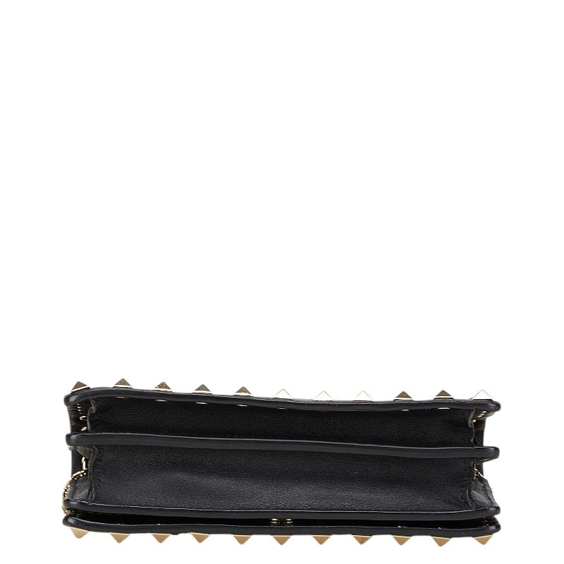 ヴァレンチノ スタッズ ショルダーバッグ ブラック レザー レディース Valentino 【中古】