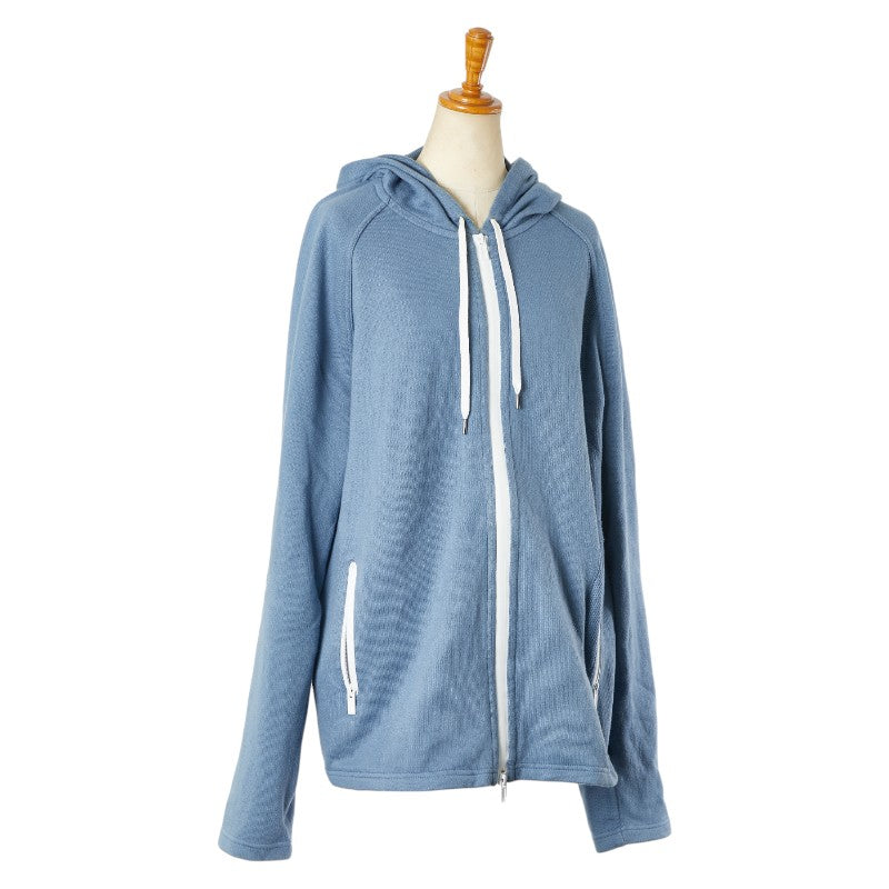 エルメス ジップアップパーカー サイズ：XL ライトブルー コットン カシミヤ メンズ HERMES 【中古】