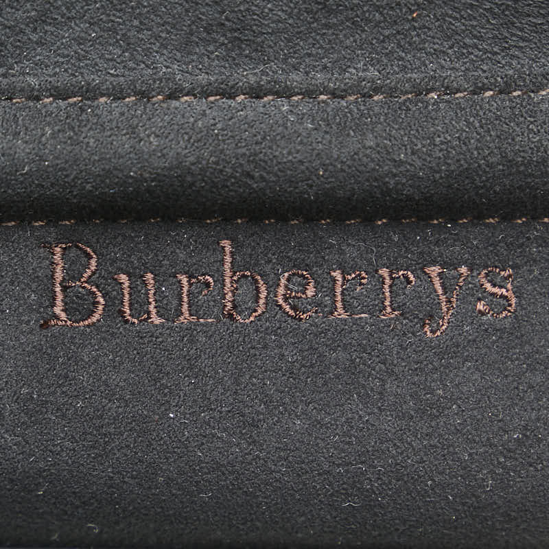 バーバリー ノバチェック シャドーホース ハンドバッグ ブラック ブラウン レザー スウェード レディース BURBERRY 【中古】