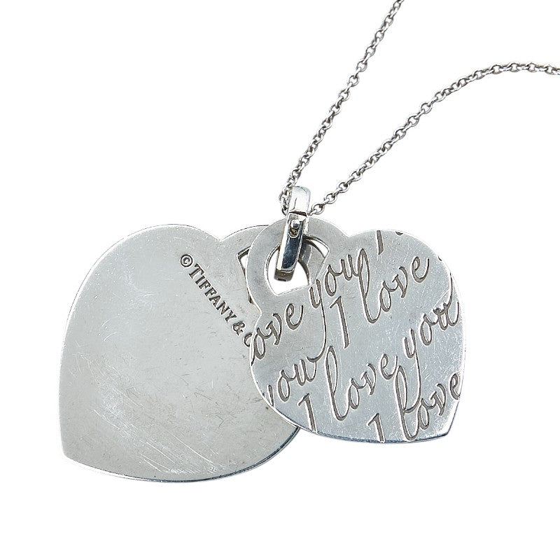 ティファニー ノーツ ダブルハート ネックレス SV925 シルバー レディース TIFFANY&Co. 【中古】