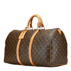 ルイ ヴィトン モノグラム キーポル50 ボストンバッグ ハンドバッグ M41426 ブラウン PVC レザー レディース LOUIS VUITTON 【中古】