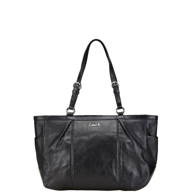 コーチ イーストウエスト トートバッグ ショルダーバッグ F17722 ブラック レザー レディース COACH 【中古】