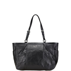 コーチ イーストウエスト トートバッグ ショルダーバッグ F17722 ブラック レザー レディース COACH 【中古】