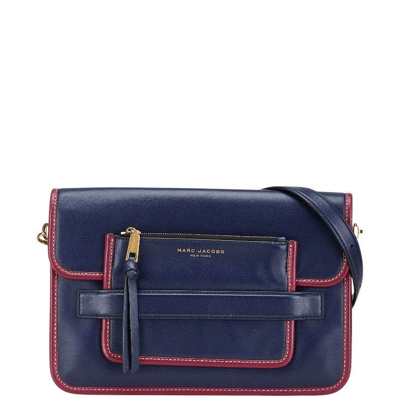 マークジェイコブス ショルダーバッグ ネイビー パープル レザー レディース MARC JACOBS 【中古】