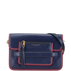 マークジェイコブス ショルダーバッグ ネイビー パープル レザー レディース MARC JACOBS 【中古】