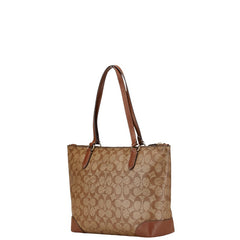 コーチ シグネチャー ハンドバッグ トートバッグ F29208 ブラウン PVC レザー レディース COACH 【中古】