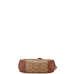 コーチ シグネチャー ハンドバッグ トートバッグ F29208 ブラウン PVC レザー レディース COACH 【中古】