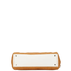 ケイトスペード ハンドバッグ ショルダーバッグ 2WAY ベージュ ホワイト ラフィア レザー レディース Kate Spade 【中古】