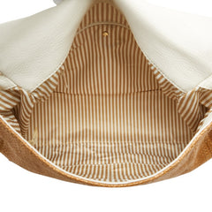 ケイトスペード ハンドバッグ ショルダーバッグ 2WAY ベージュ ホワイト ラフィア レザー レディース Kate Spade 【中古】