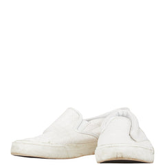 ビームス BEAMS HEART 編み込み 型押し スリッポン サイズ:L(約27.5cm) 42-31-0044-463 ホワイト 合成皮革 メンズ BEAMS 【中古】