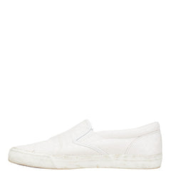 ビームス BEAMS HEART 編み込み 型押し スリッポン サイズ:L(約27.5cm) 42-31-0044-463 ホワイト 合成皮革 メンズ BEAMS 【中古】