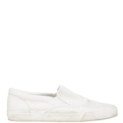 ビームス BEAMS HEART 編み込み 型押し スリッポン サイズ:L(約27.5cm) 42-31-0044-463 ホワイト 合成皮革 メンズ BEAMS 【中古】