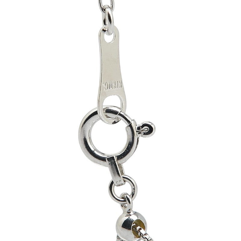 K18WG ホワイトゴールド ダイヤ0.50ct ベネチアン チェーン ネックレス レディース 【中古】