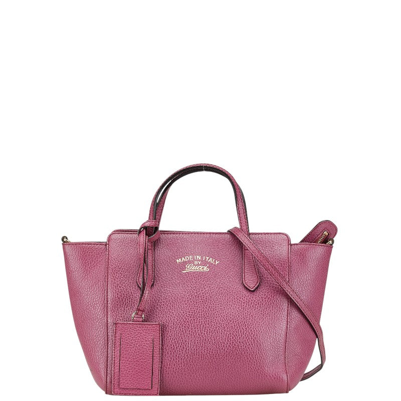 グッチ スウィング ハンドバッグ ショルダーバッグ 2WAY 368827 ピンク レザー レディース GUCCI 【中古】