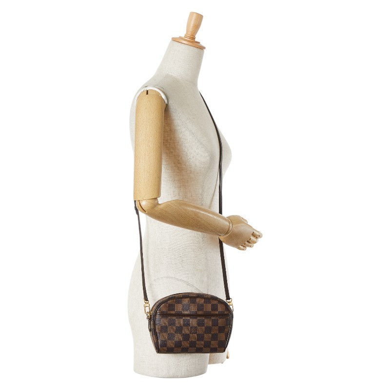 ルイ ヴィトン ダミエ ポシェット イパネマ ショルダーバッグ ポーチ 2WAY N51296 ブラウン PVC レザー レディース LOUIS VUITTON 【中古】