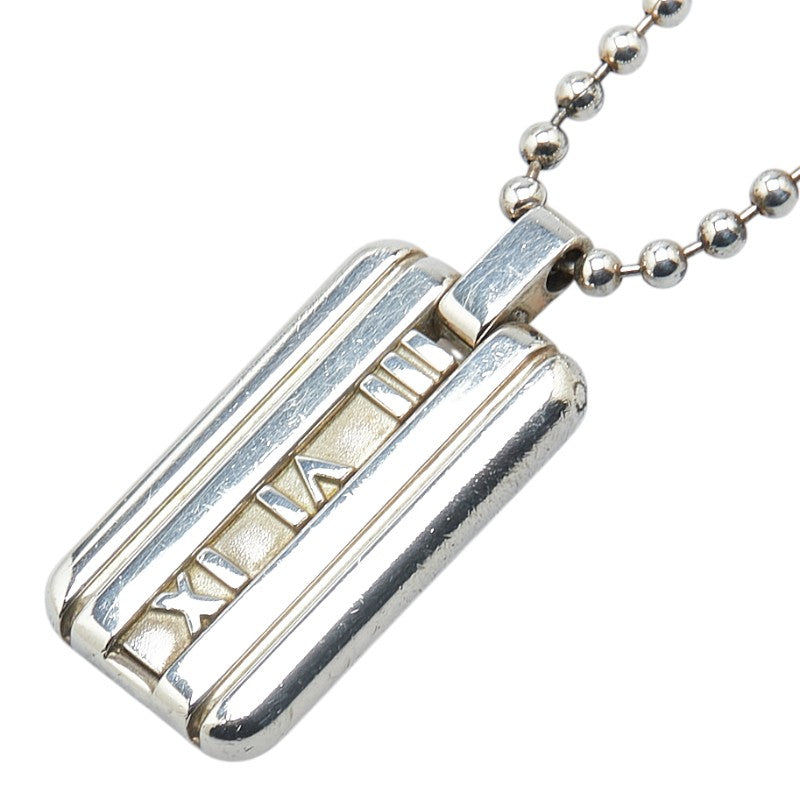 ティファニー アトラス プレート ボールチェーン ネックレス SV925 シルバー レディース TIFFANY&Co. 【中古】