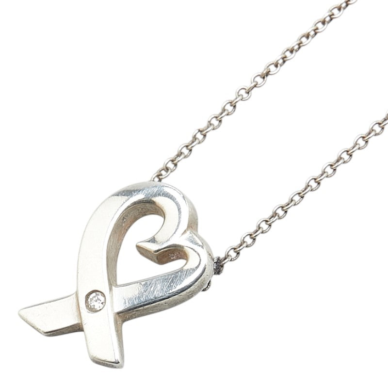 ティファニー ラビングハート 1P ネックレス SV925 シルバー ダイヤモンド レディース TIFFANY&Co. 【中古】