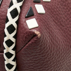 ケイトスペード ハンドバッグ トートバッグ ワインレッド ホワイト ブラック レザー レディース Kate Spade 【中古】