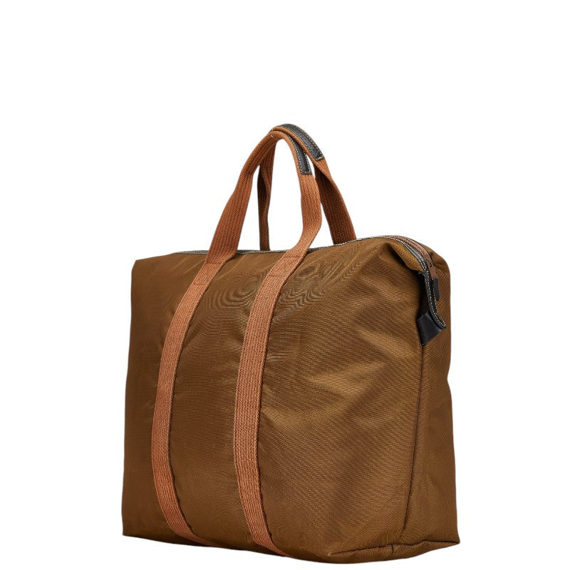 ダンヒル ロゴ ハンドバッグ ボストンバッグ ブラウン ナイロン キャンバス レディース Dunhill 【中古】