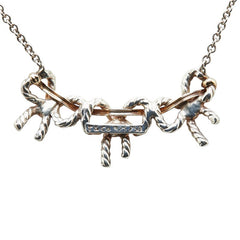 ティファニー トリプル リボン ネックレス SV925 シルバー K18YG イエローゴールド コンビ レディース TIFFANY&Co. 【中古】