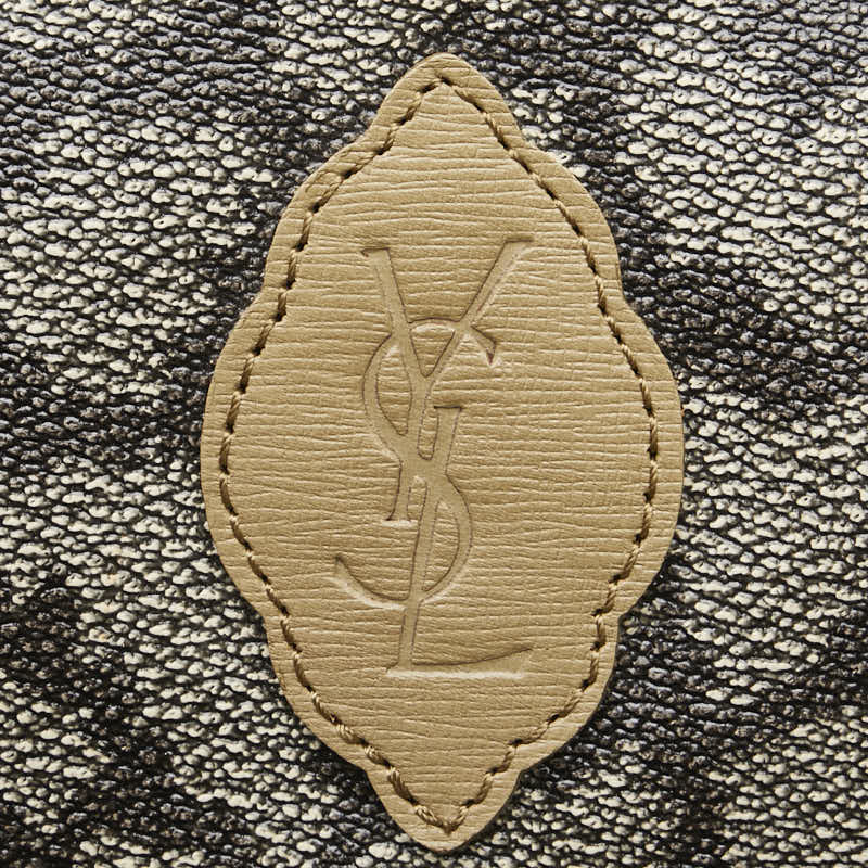 サンローラン ジラフ クラッチバッグ セカンドバッグ ベージュ ブラウン レザー レディース SAINT LAURENT 【中古】