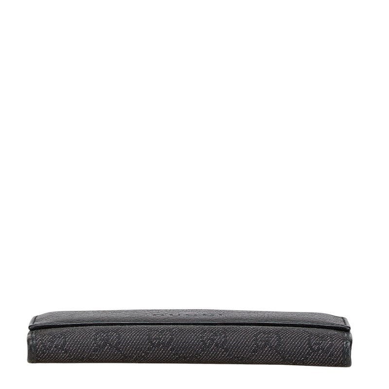 グッチ GGキャンバス 長財布 143389 F5DIN 1160 ブラック キャンバス レザー レディース GUCCI 【中古】