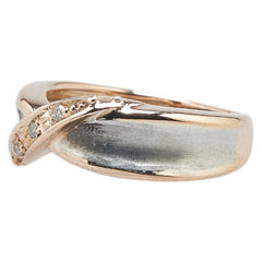 K18PG ピンクゴールド Pt900 プラチナ コンビ ダイヤ0.03ct リング 指輪 レディース 7号 【中古】