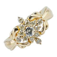 K18YG イエローゴールド ダイヤ0.50ct リング 指輪 レディース 12号 【中古】
