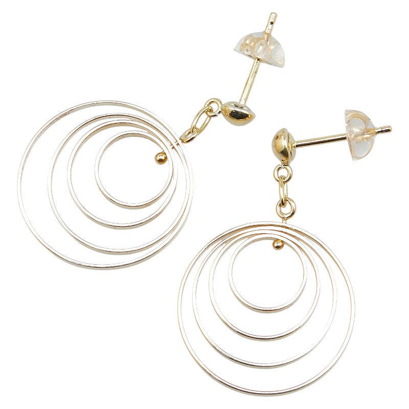 K18YG イエローゴールド サークル スイング スタッド ピアス レディース 【中古】