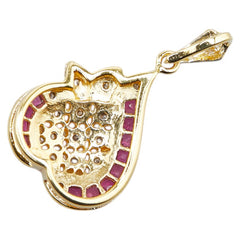 K18YG イエローゴールド ルビー ダイヤ ペンダントトップ レディース 【中古】