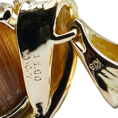 K18YG イエローゴールド ルチルクオーツ11.90ct ダイヤ0.07 ペンダントトップ レディース 【中古】