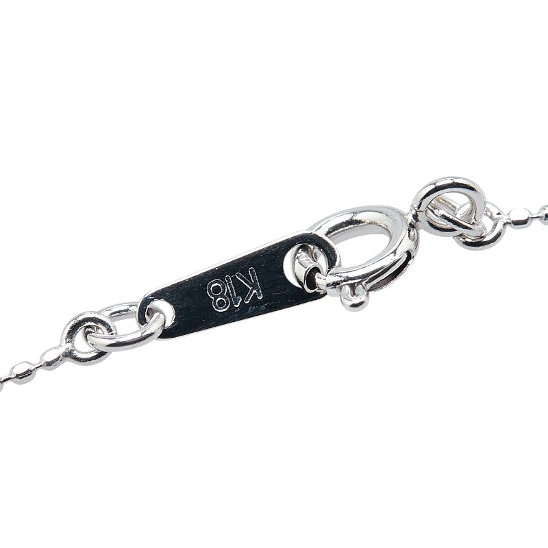 K18WG ホワイトゴールド ダイヤ0.25ct ハート 鍵 キー モチーフ ネックレス レディース 【中古】